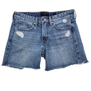 Lucky Brand Womens Size 2 Distressed‎ Denim Jean Shorts 100% Cotton Blue Cutoffs